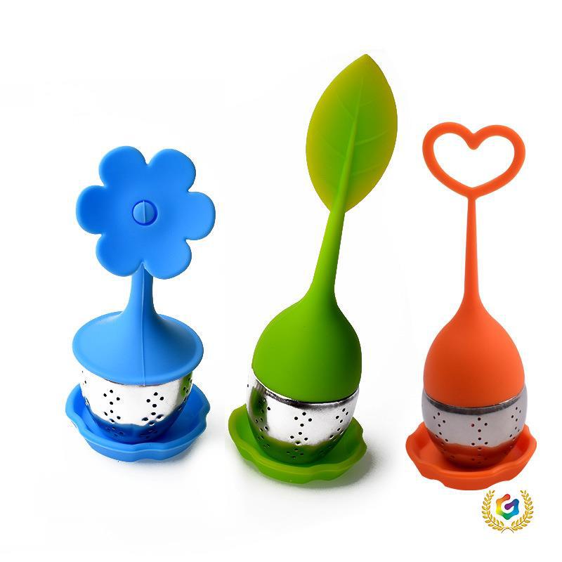 Flower and tree leaf silicone tea filter, tea strainer, tea ball, tea strainer, heart-shaped silicone tea infuser, high temperature resistant