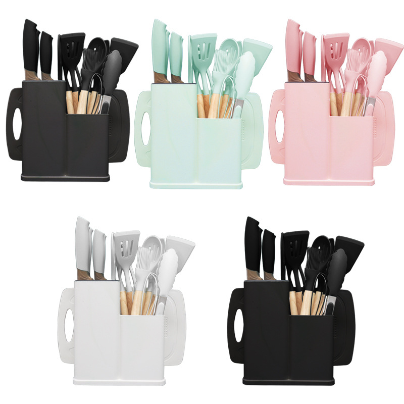 Silicone Spatula and Soup Spoon 19-Piece Set Non-Stick Silicone Spatula Food Grade Silicone Kitchenware Knife Set