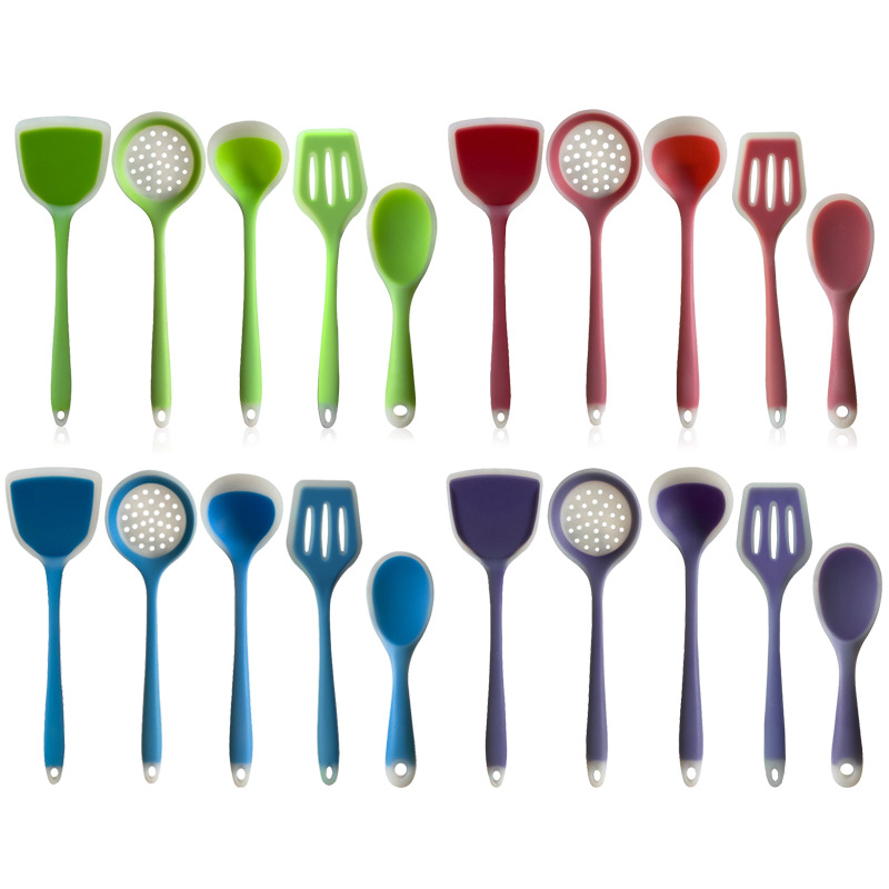 Silicone Spatula and Soup Spoon Non-Stick Silicone Spatula Translucent Silicone Spatula Household High Temperature Resistant Silicone Kitchenware