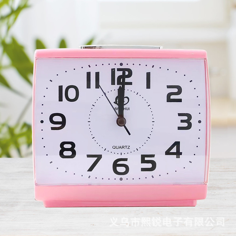 Square Large Alarm Clock with Light Night Glow High-Quality Silent Movement Unbreakable Acrylic Mirror Desktop Clock