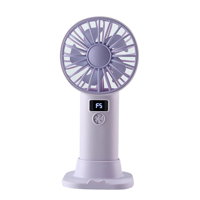 Desktop Handheld Fan USB Charging Digital Display Small Fan Portable Phone Stand Vertical Small Fan