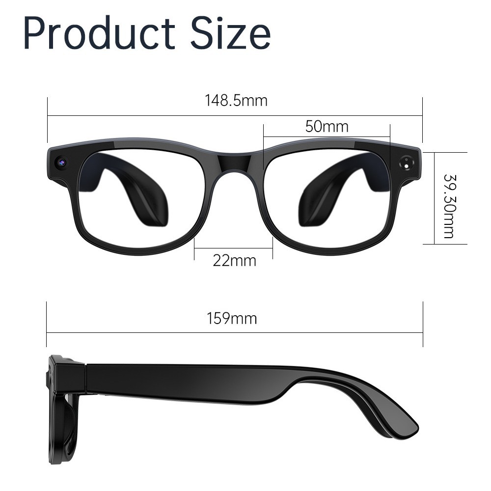 AIMB-G2pro Smart Glasses 1080p Anti-shake 8MP Video Call AI Translation Glasses Outdoor Sunglasses
