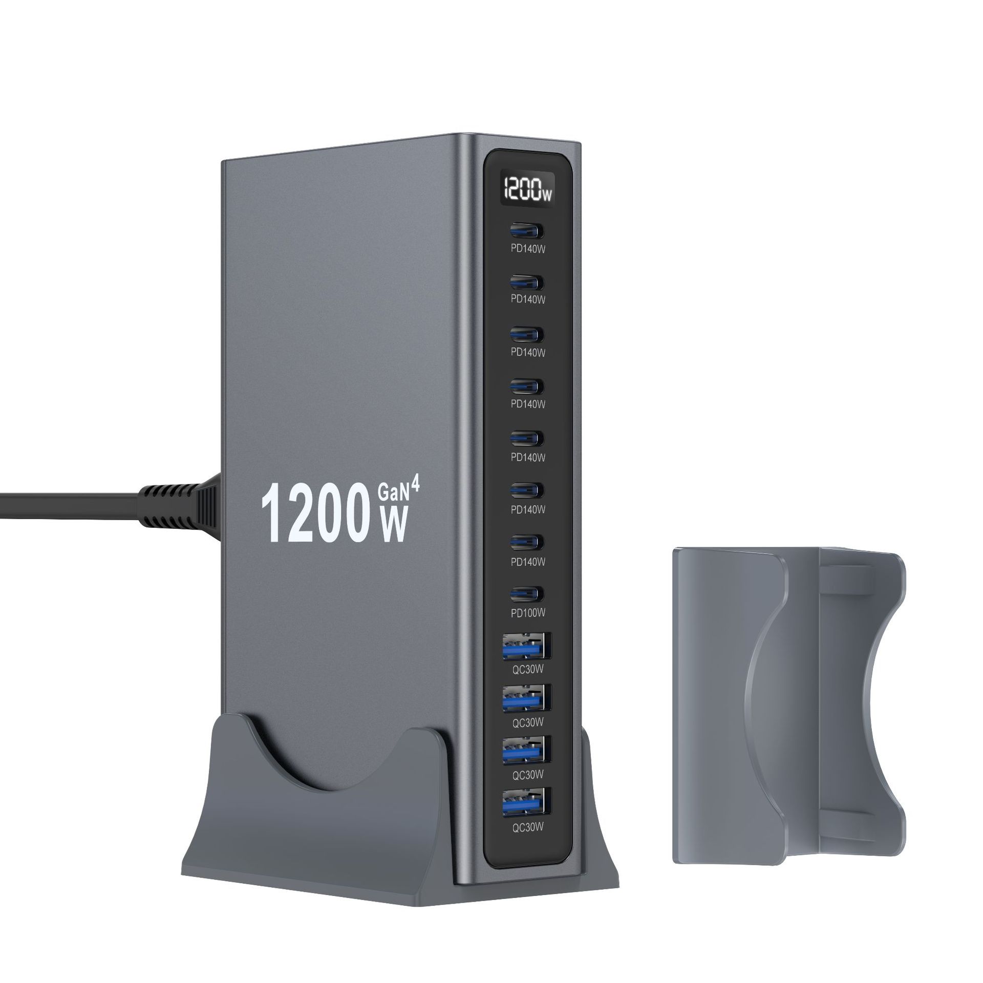 New 1300W High Power Charging Station GaN Charger Fast Charging Desktop High Power Charging Station Multi-Port