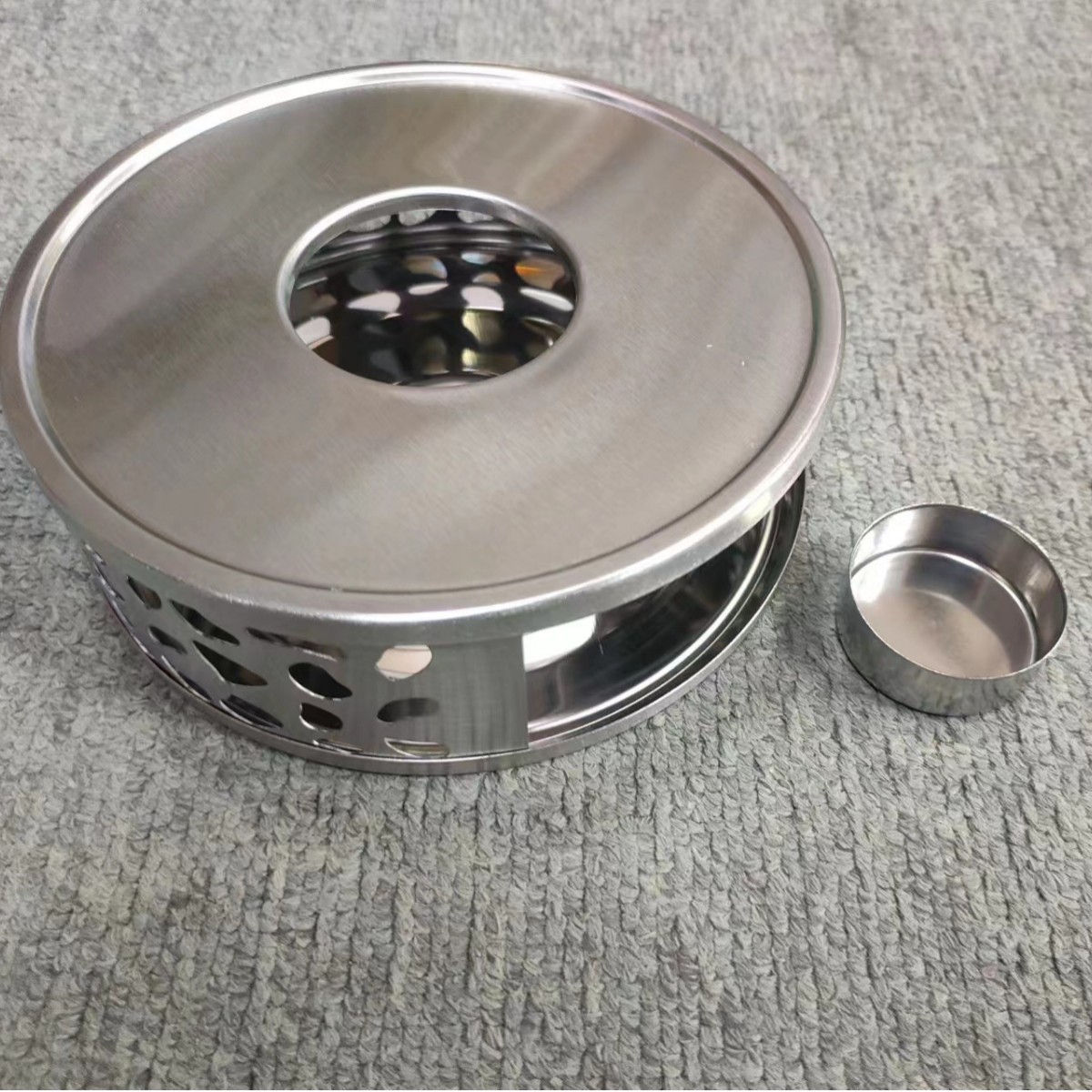 Stove Tea Chat Small Stove Stainless Steel Charcoal Stove Alcohol Candle Carbon Stove Tea Boiling Stove Tea Warming Stove Insulation Base Small Stove
