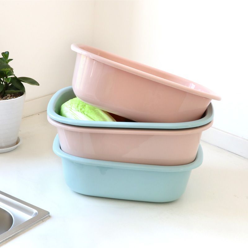 Rectangular plastic washbasin home use vegetable washing basin laundry basin large thickened dormitory student children baby washbasin