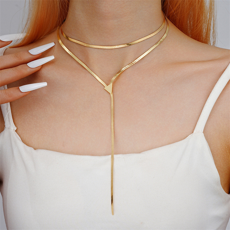 Cross Layered Pearl Necklace Beaded Pendant Collarbone Chain Women Commute Party Gift