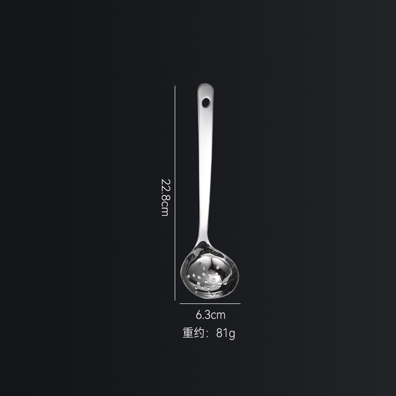 316 stainless steel thickened soup spoon and slotted spoon for kitchen use, large hot pot spoon
