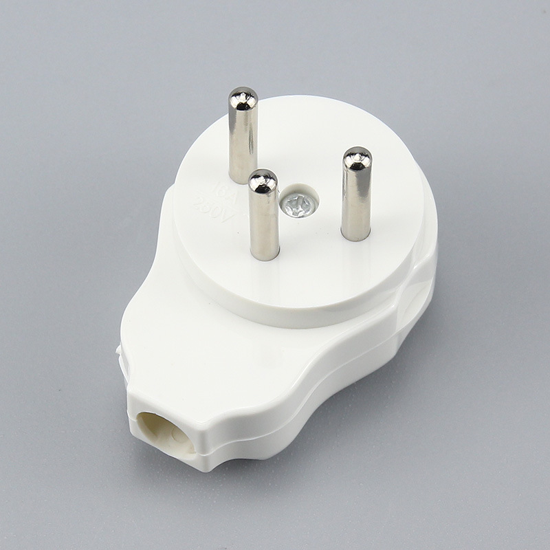 Israeli plug white 16A standard Israeli assembled cylindrical male-female mating three-pole power plug