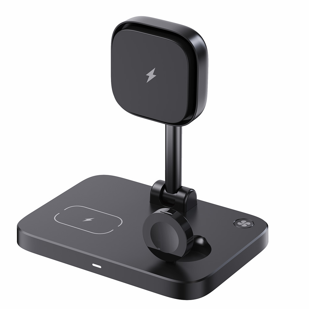 4-in-1 Multi-Functional Magnetic Wireless Charger with Cooling Fan for Apple Phone Earphones Watch Charging