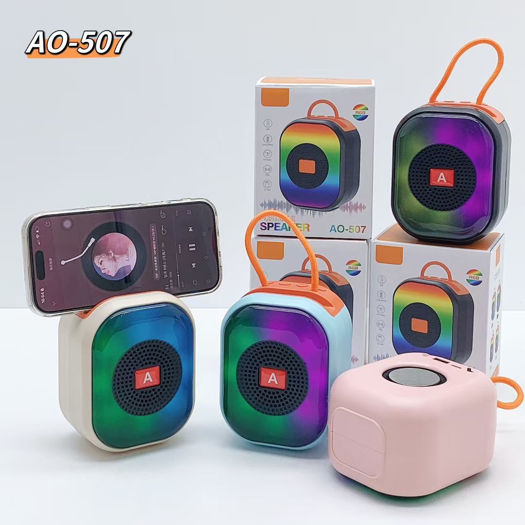 AO-507 Wireless Bluetooth Speaker Portable Outdoor Mini TWS Subwoofer RGB Light Small Speaker