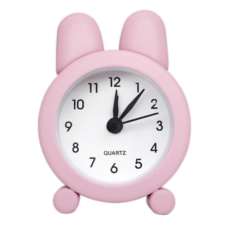 Mini Metal Small Alarm Clock Cute Rabbit Children Student Stationery Gift Alarm Clock Customizable with Logo