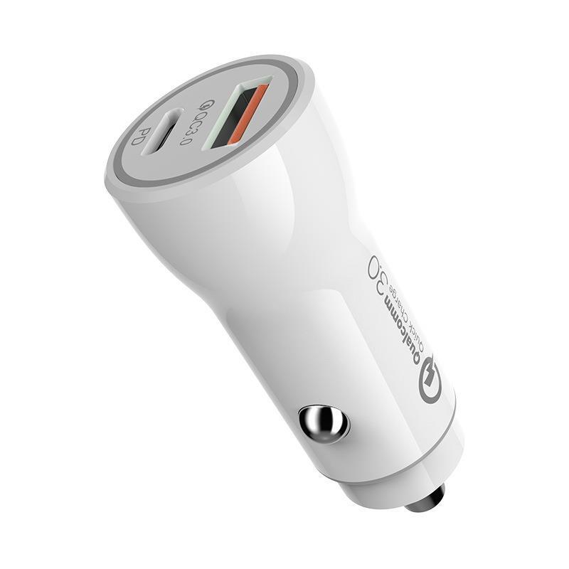 PD38W Car Charger Dual Port Flash Charge USB Car Charging Head QC3.0 Mini Car Fast Charger 20W