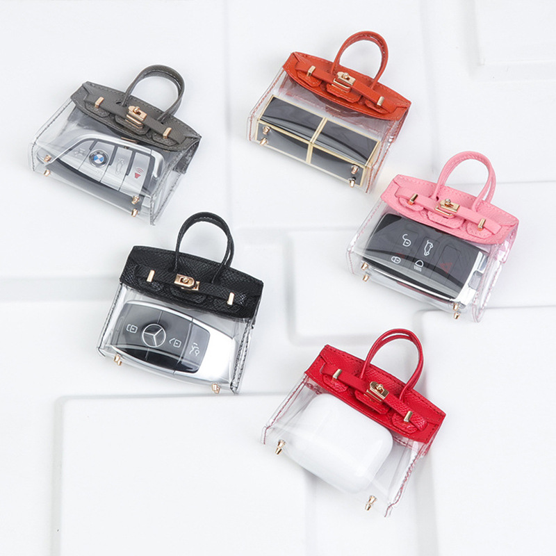 Women's Car Key Bag Set Mini Birkin Bag Pendant Exquisite Small Bag Earphone Bag Lipstick Bag