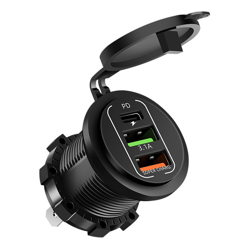 Custom Modified Car Charger Fast Charge Plug Motorcycle Car Charging Port Retrofit 12-24V Car Cigarette Lighter Head