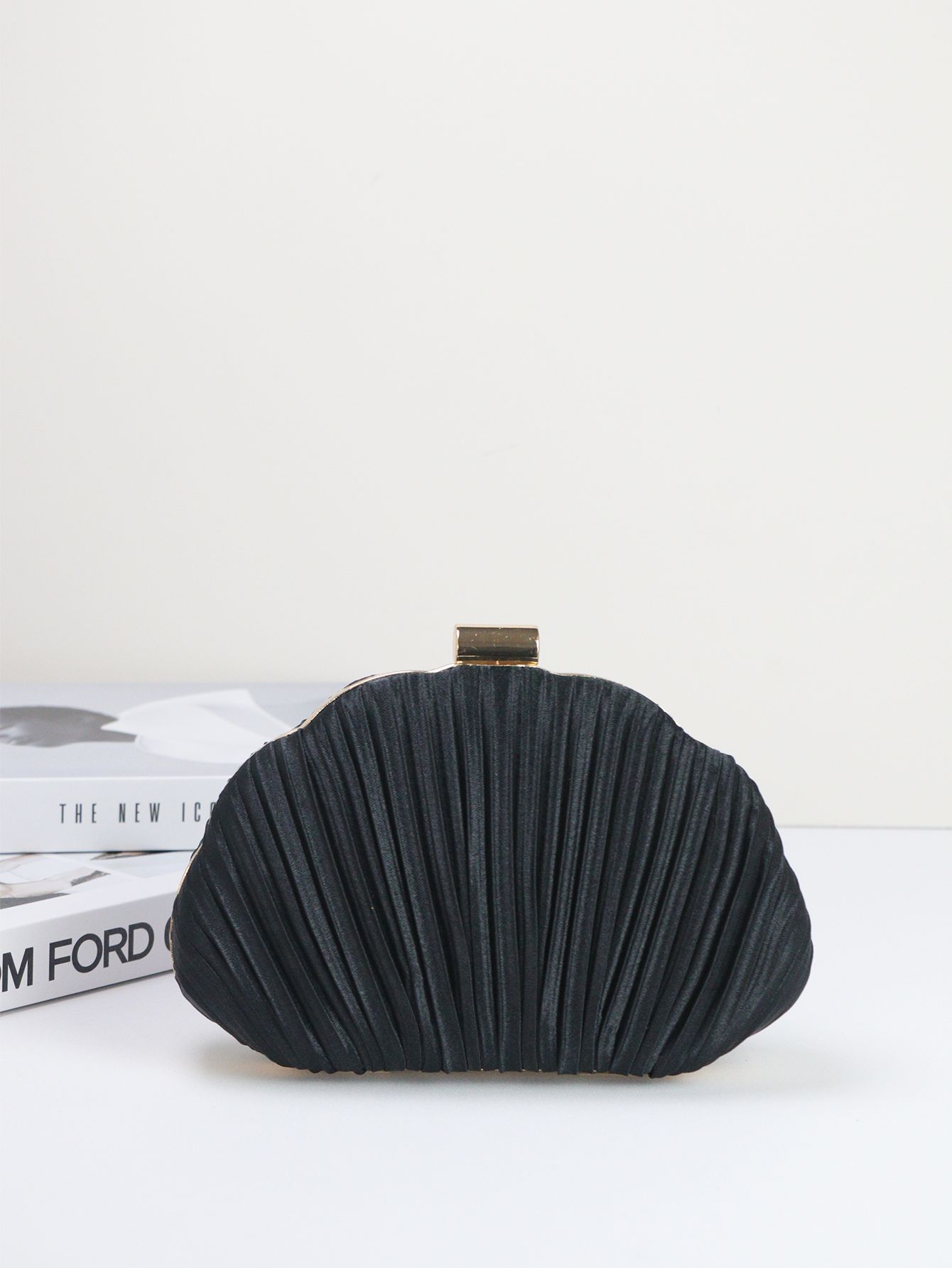 2025 New Shell Evening Bag Pleated Clutch Dress Evening Bag Cheongsam Banquet Bag
