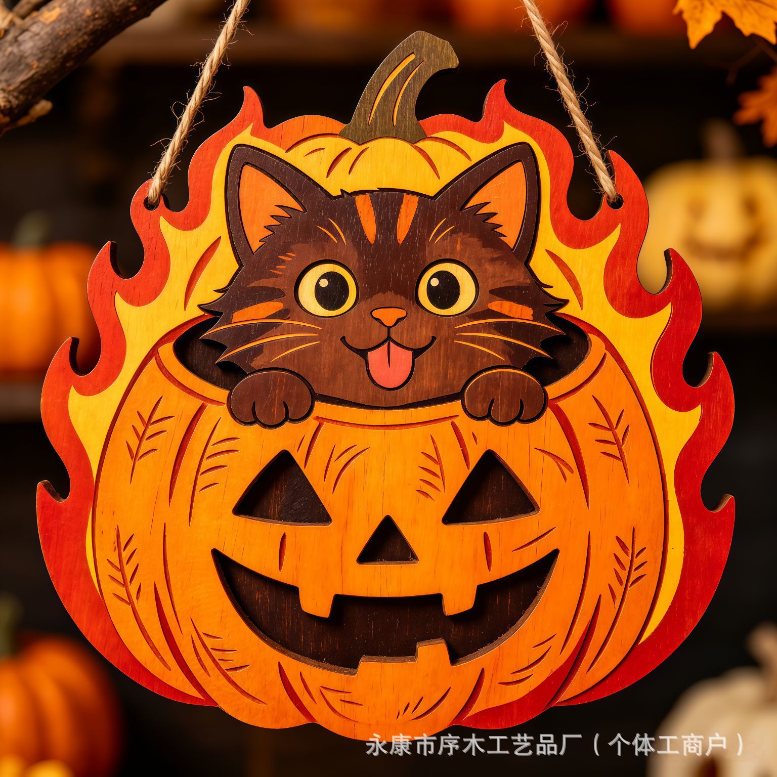 Halloween Wooden Craft Welcome Door Sign Hanging Ornament Holiday Door Sign Wall Sign Decoration