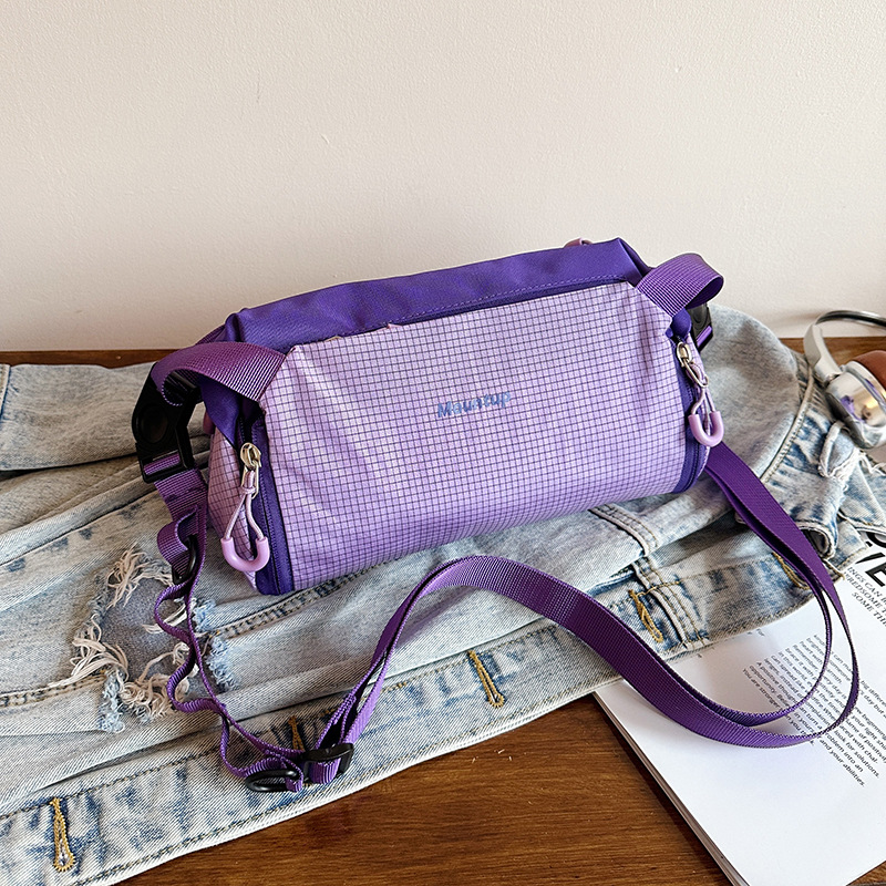 2026 New Casual Small Nylon Shoulder Bag Grid Crossbody Bag
