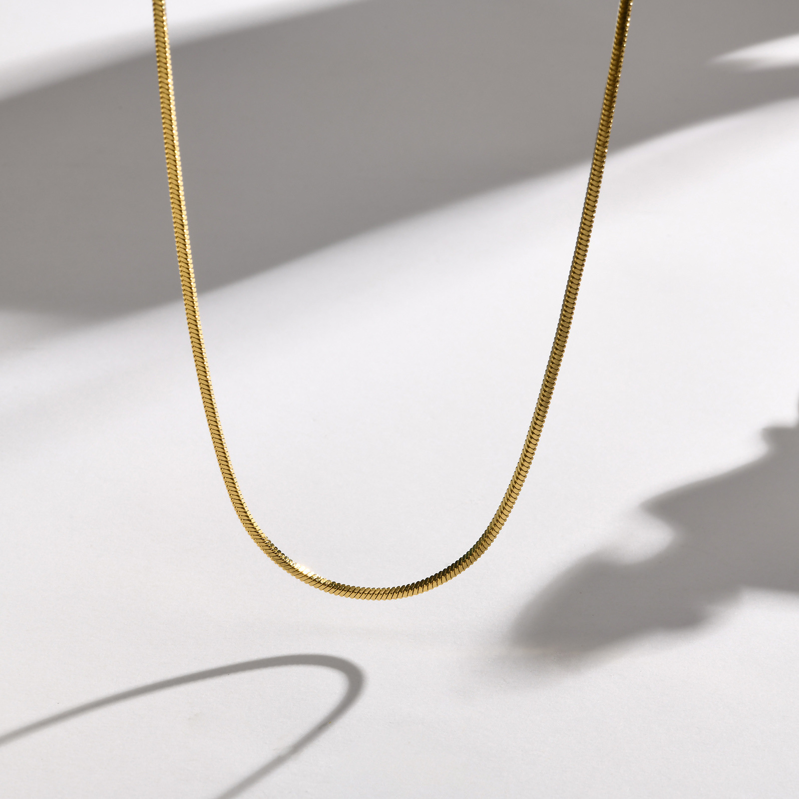 Stainless Steel Square Snake Bone Chain 1.5/2MM Chain Simple Layered Matching Chain Unisex Minimalist Collarbone Chain