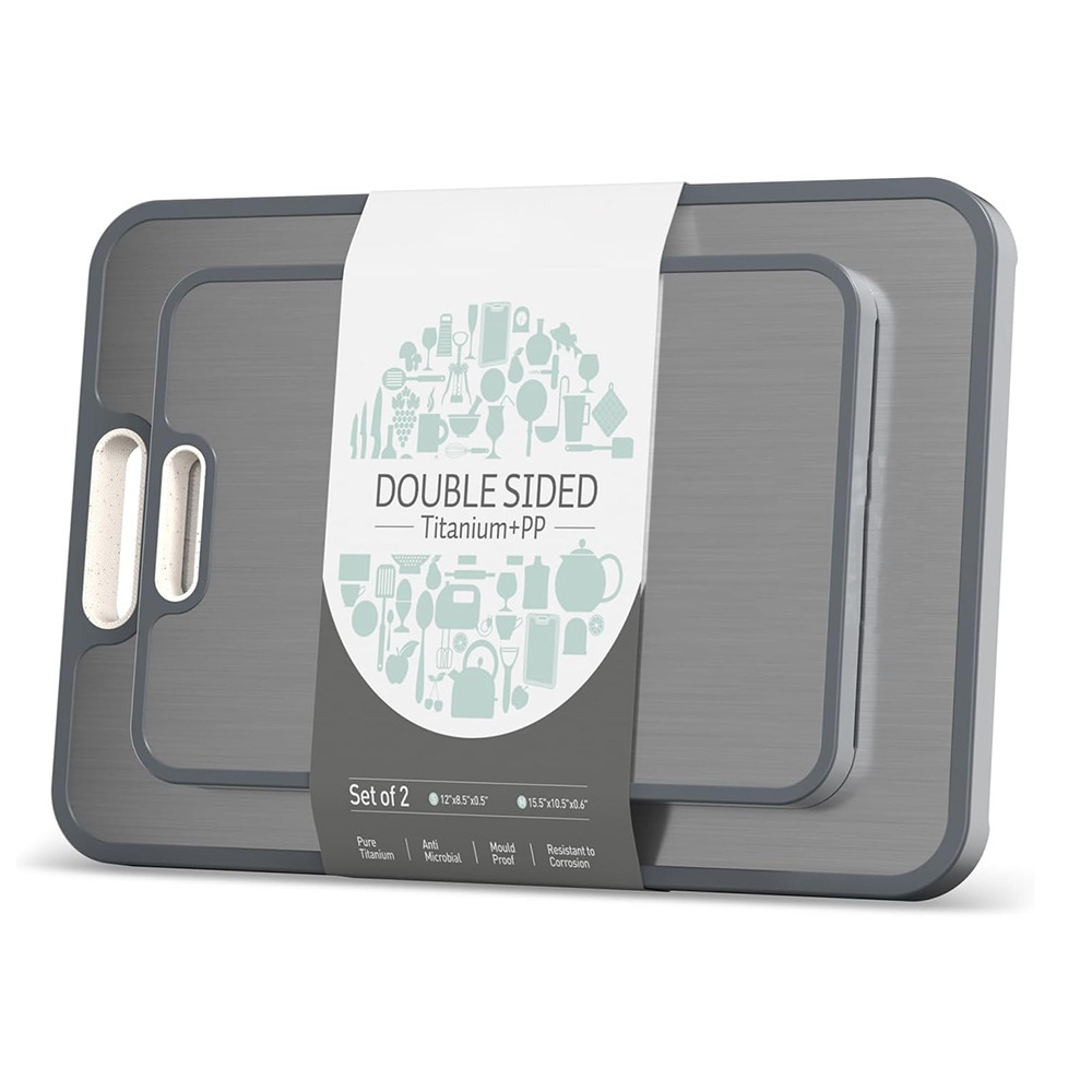 New pure titanium cutting board double-sided usable antibacterial anti-mold hangable cutting board large thickened with handle titanium cutting board