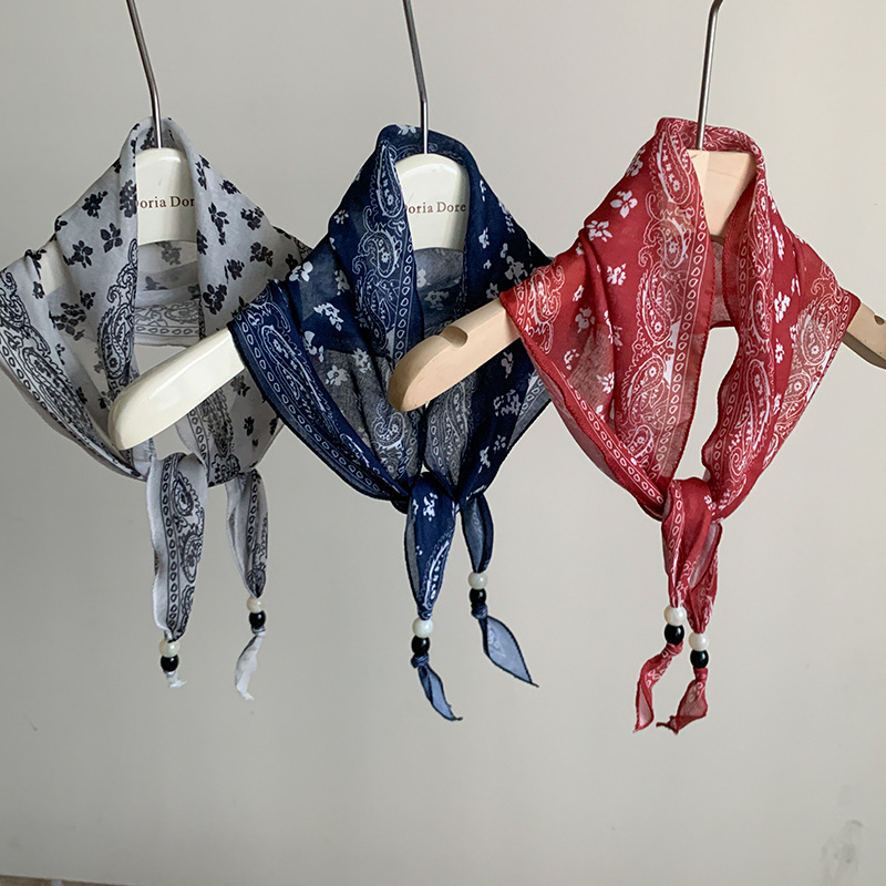 Scarf triangular scarf, elegant accessory thin neck-tie headscarf multi-use