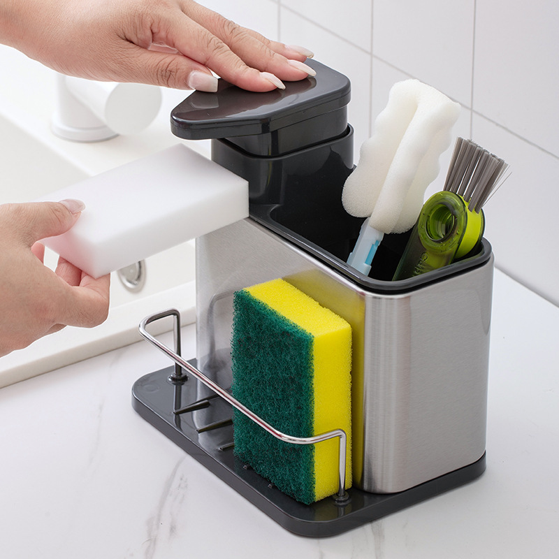 Stainless Steel Kitchen Organizer Rack Draining Rack Soap Sponge Sink Rack Utensil Storage Rack