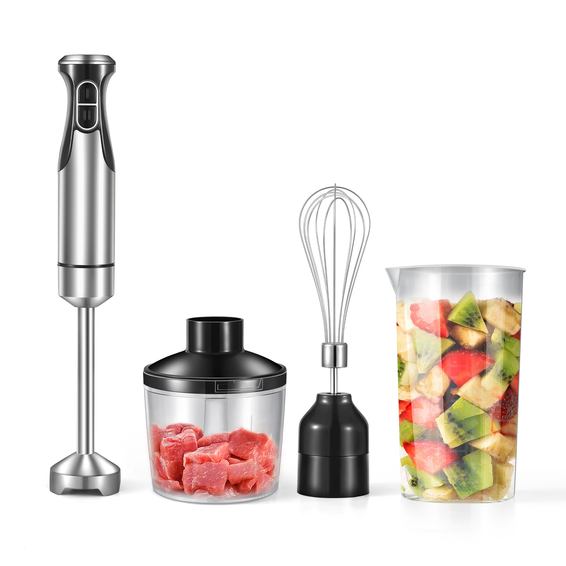 Blender for Home Use, Food Processor, Juicer, Stainless Steel Blade, Multi-functional Hand Blender