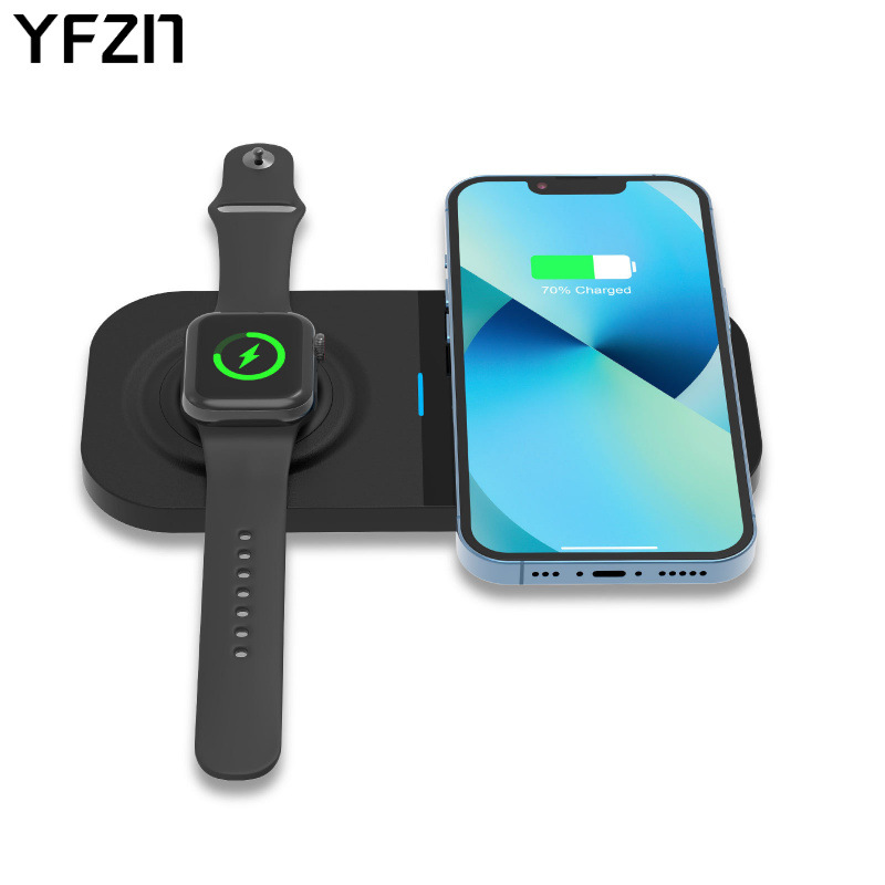Wireless charger compatible with iWatch 7 SE 6 5 4 3 2 two-in-one 15W fast wireless charger fast charging portable