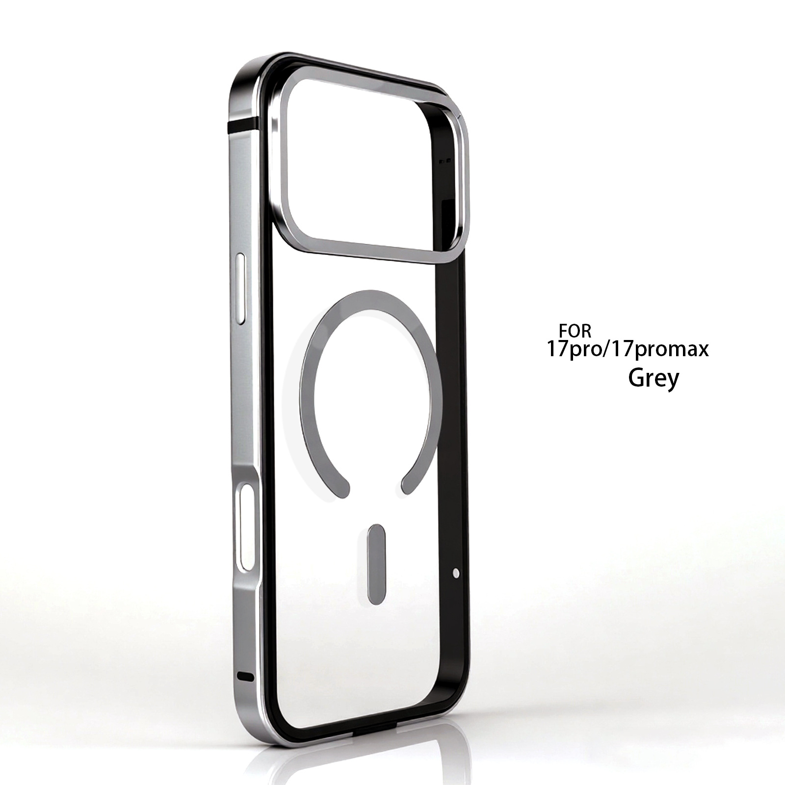 Magnetic Phone Case for iPhone 17 Pro Max Transparent Case with Metal Frame Anti-drop
