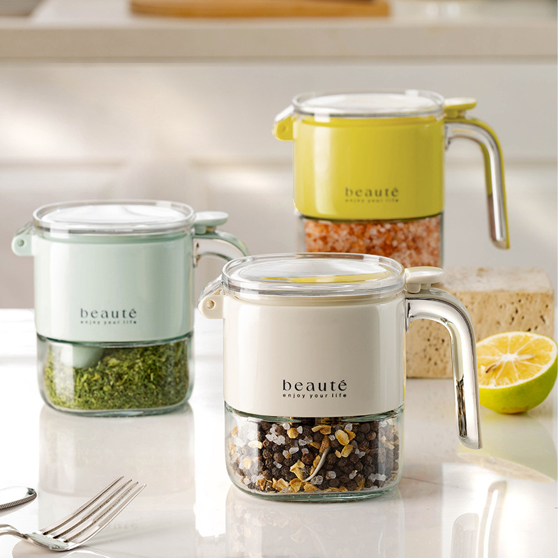 Patent Sealed Seasoning Jar Kitchen Home Seasoning Box Glass Salt Bottle Seasoning Salt Sugar Jar Seasoning Jar