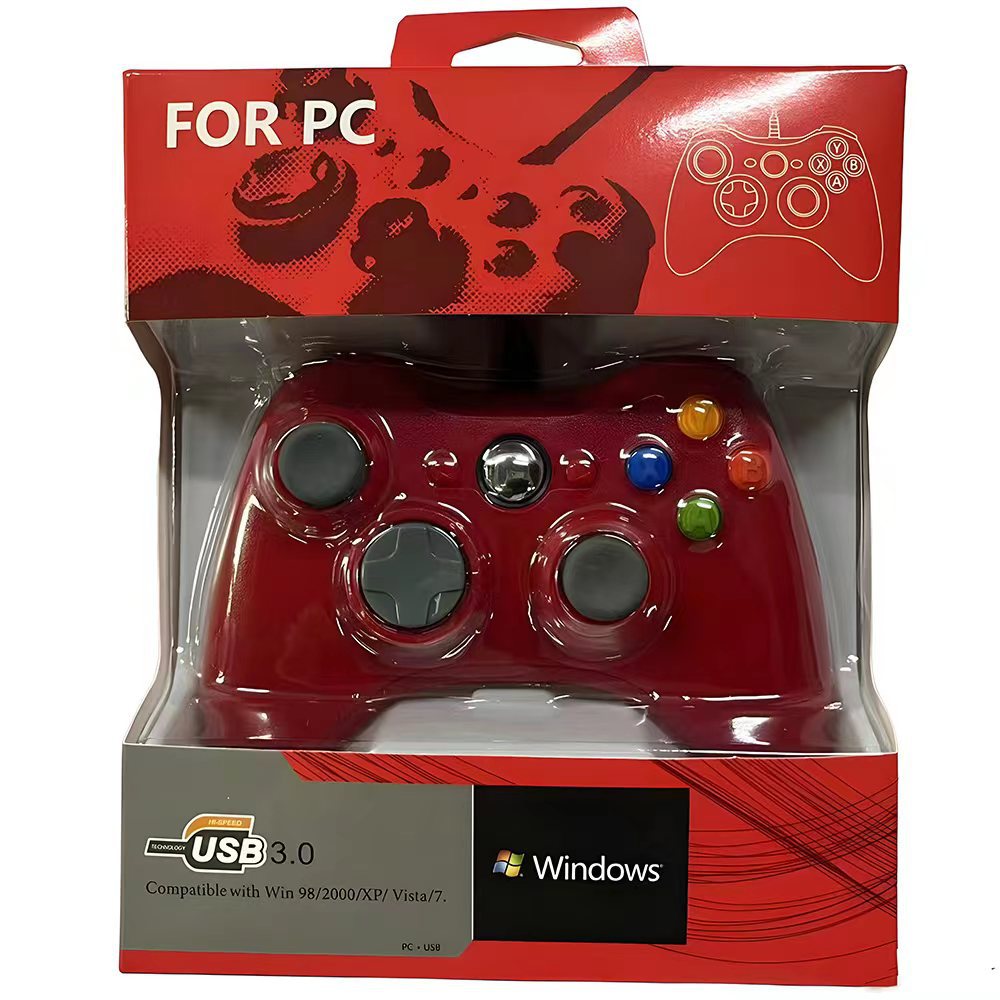 PC360/TV/PS3/电脑专用 双马达震动  红（大包装）