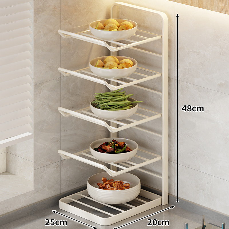 Large Capacity Multi-functional Kitchen Shelving Rack for Countertop, Bowl and Dish Storage, Wall-mounted, Microwave Cleaner
