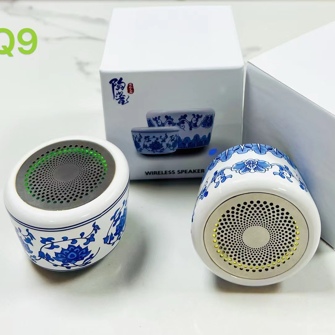 New ceramic craft portable outdoor mini Bluetooth memory card small steel cannon speaker