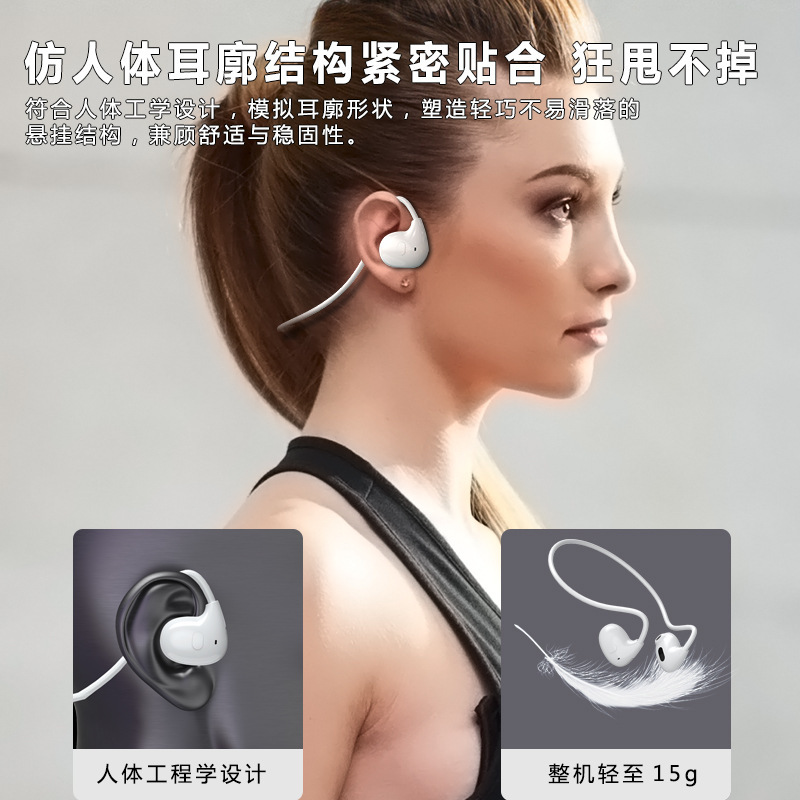VV4 Bone Conduction Bluetooth Headset Open-ear Painless Sports Neckband Long Battery Life