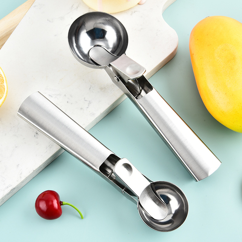 Stainless Steel Ice Cream Scoop Ice Cream Fruit Melon Baller Multifunctional Stirring Dessert Small Spoon Spoon Spoon