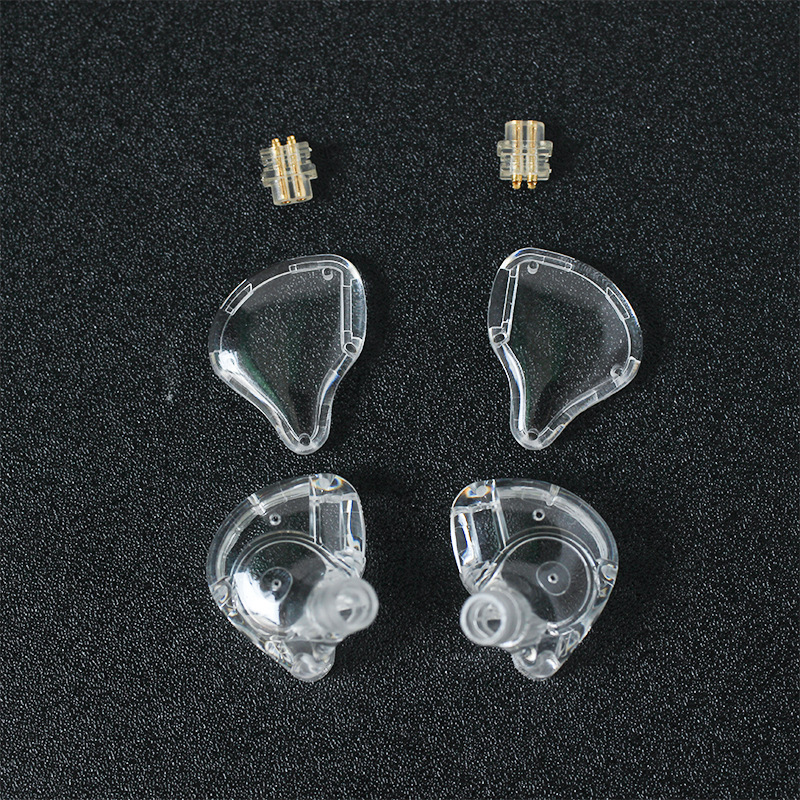 Transparent DIY Ear Shell 10MM One Dynamic One Balanced Armature HIFI Earphone Shell with 0.75 Female Socket