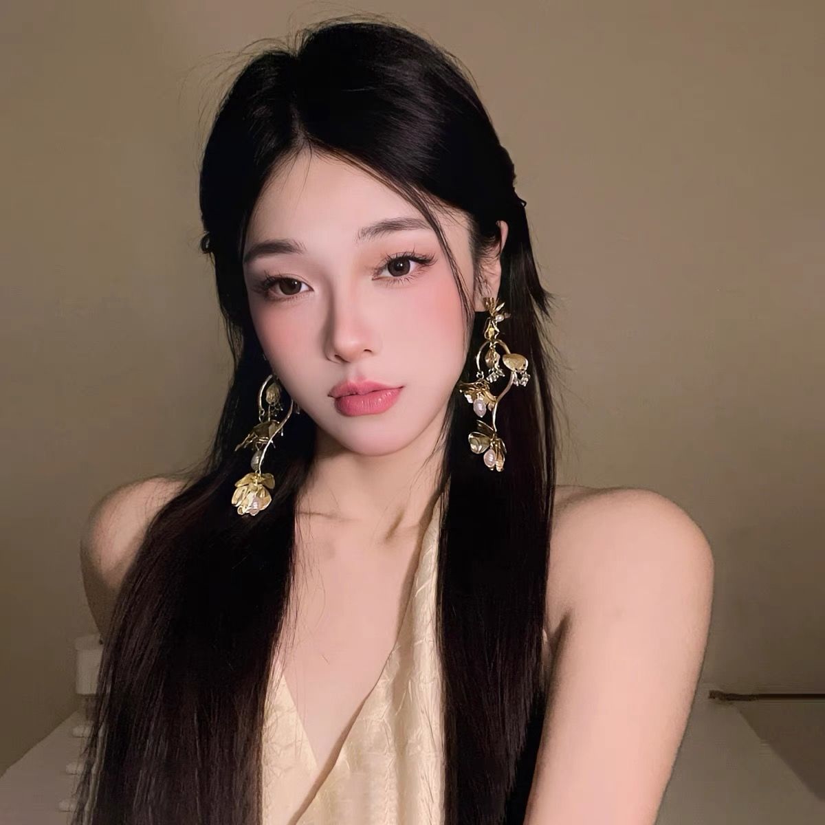 Rich Girl~ Gold Long Tassel Wheat Earrings Women Stud Earrings Unique Exaggerated Ear Accessories