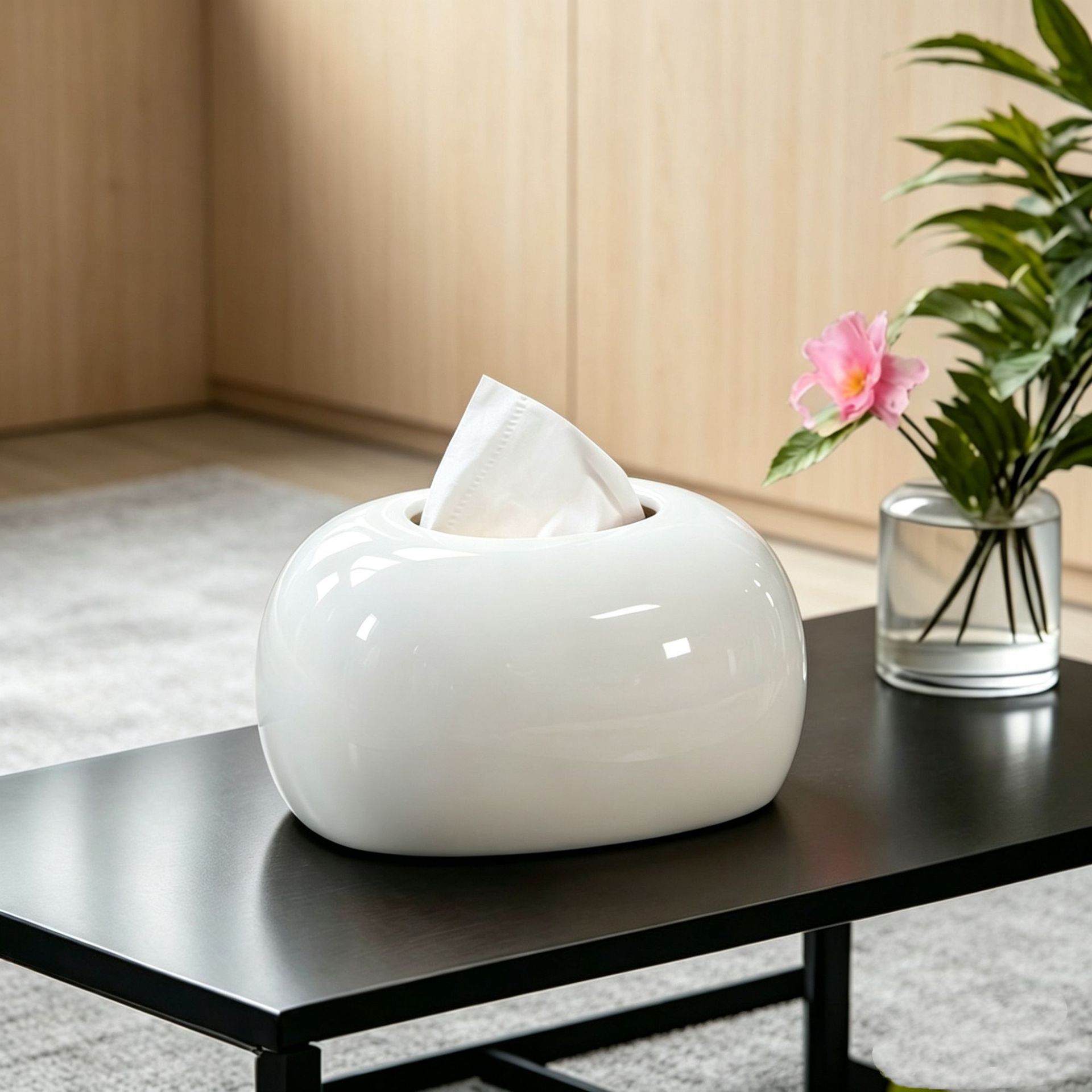 Chinese Countryside Ceramic Household Tissue Box European Style Living Room Dining Room Decorative Tissue Box Napkin Tissue Box