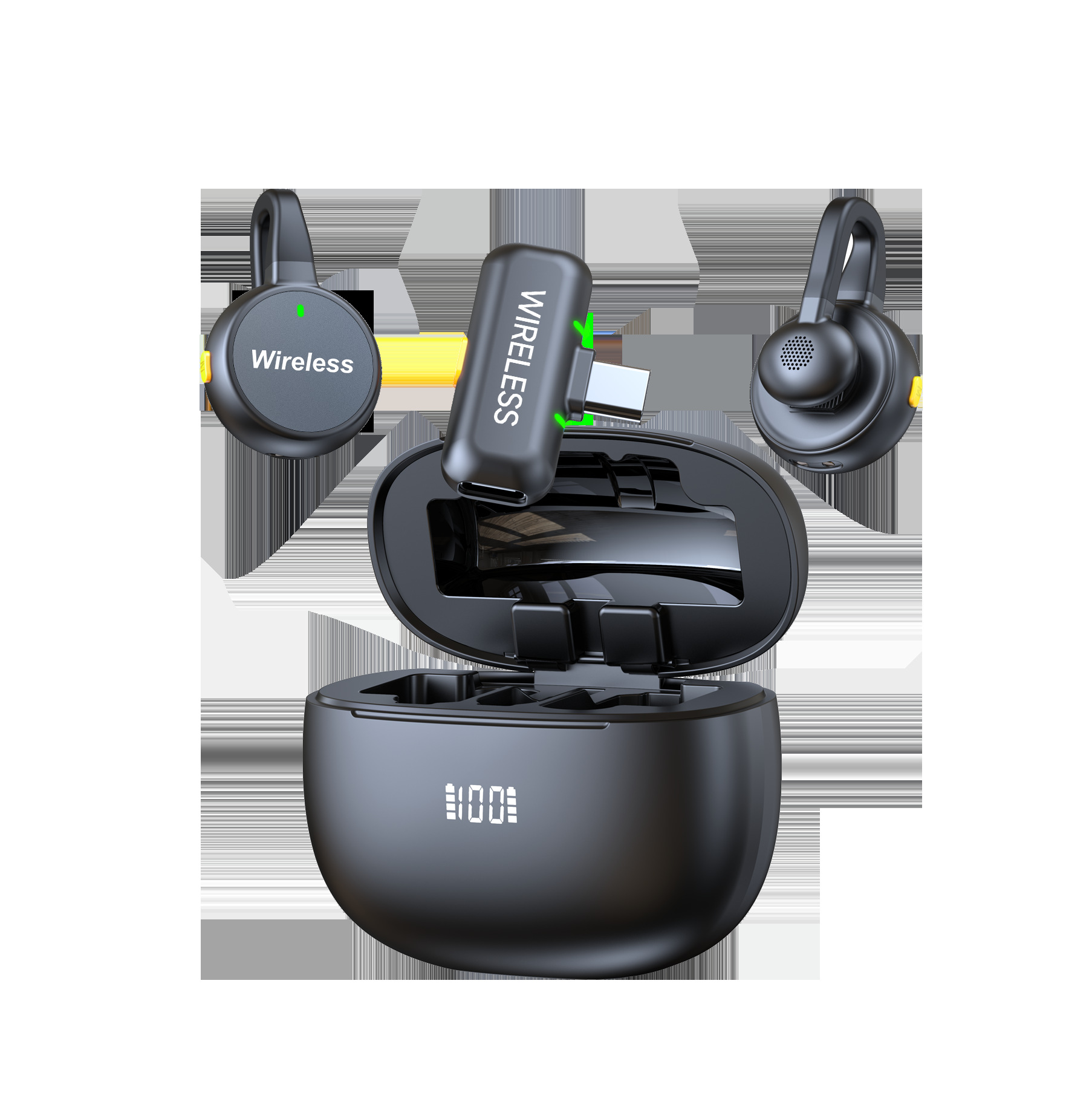 New 2025 Wireless Lavalier Microphone Hidden Recording Mobile Live Streaming Mic Noise Reduction Mic Lavalier