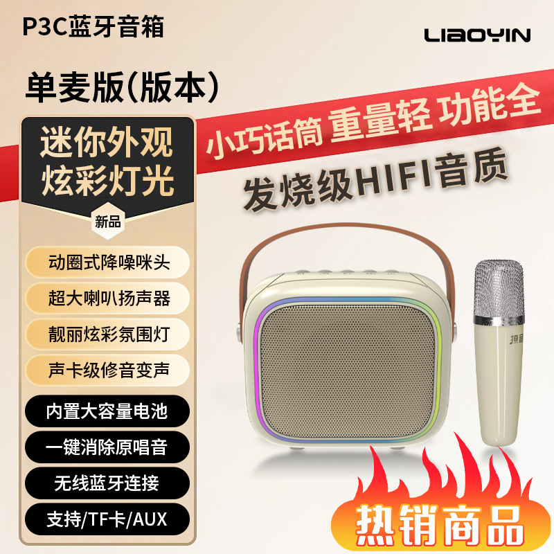 Bluetooth speaker karaoke speaker appearance patent home portable integrated microphone wireless microphone 2026 new