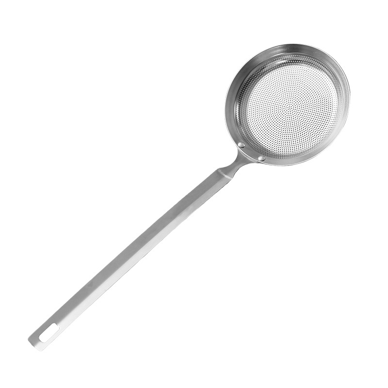 304 stainless steel slotted spoon, kitchen skimming spoon, filter screen, hot pot oil separation spoon, one-piece formed, skimming slotted spoon