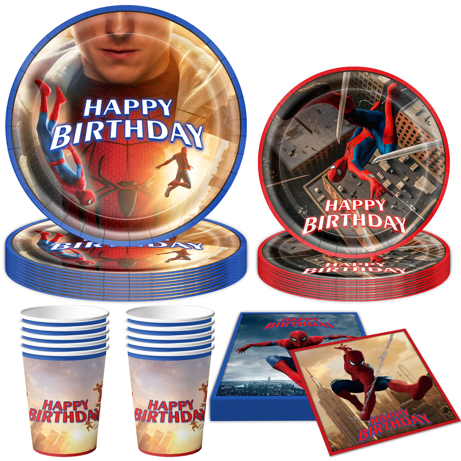 New Hero Spider-Man Theme Boy Birthday Party Tableware Paper Plate Paper Cup Napkin Tablecloth