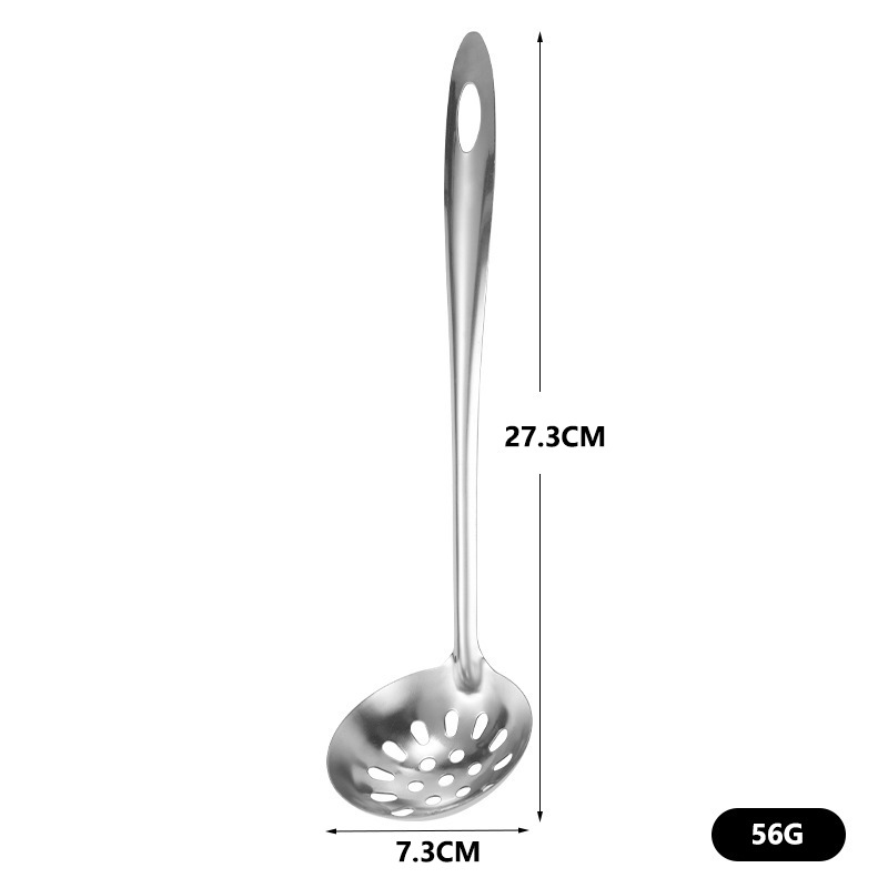 Stainless steel soup spoon slotted spoon thickened soup spoon soup ladle restaurant long-handled hot pot spoon cooking spatula slotted spatula set