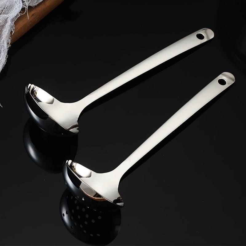316 stainless steel soup spoon, slotted spoon, hotel hot pot spoon, kitchen tool, soup ladle, cooking small spoon, with LOGO