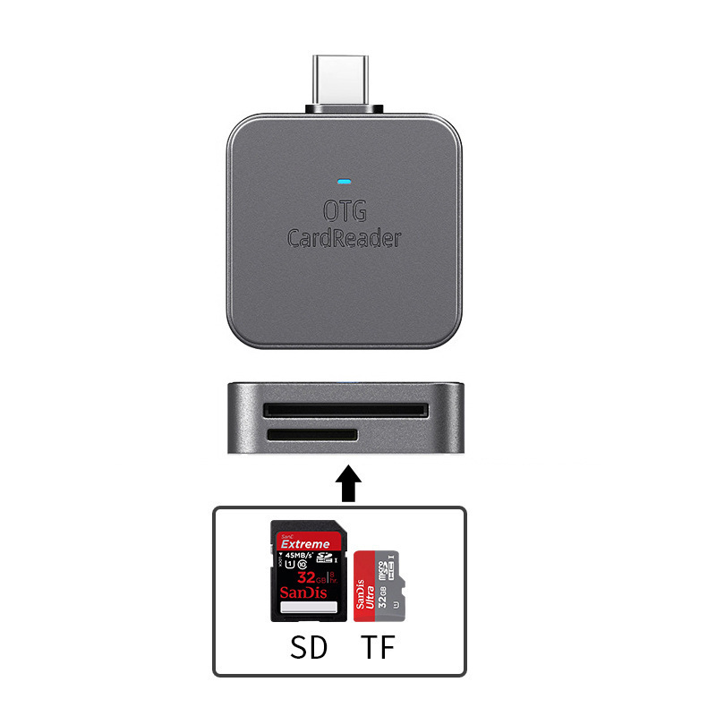 Apple iPhone SD Card Reader 2-in-1 SD/TF Card Camera OTG Memory Card Adapter Cable