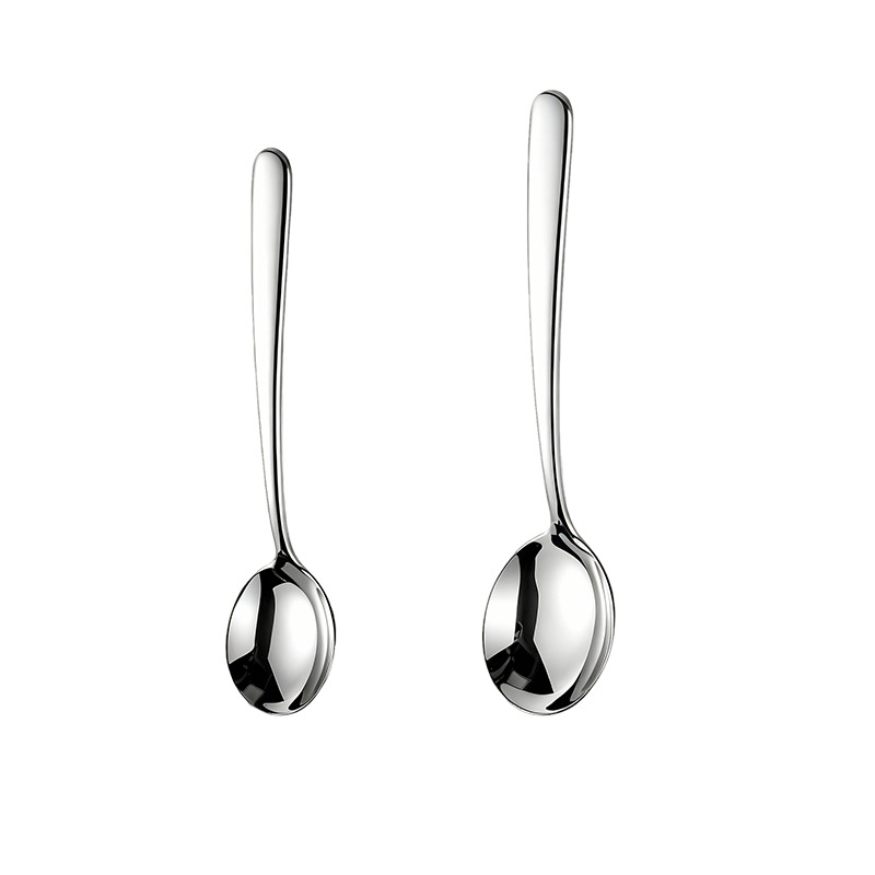 316 Stainless Steel Elegant Spoon Long Handle Western Spoon Thickened Soup Spoon Eating Spoon Desspoon Customizable Logo