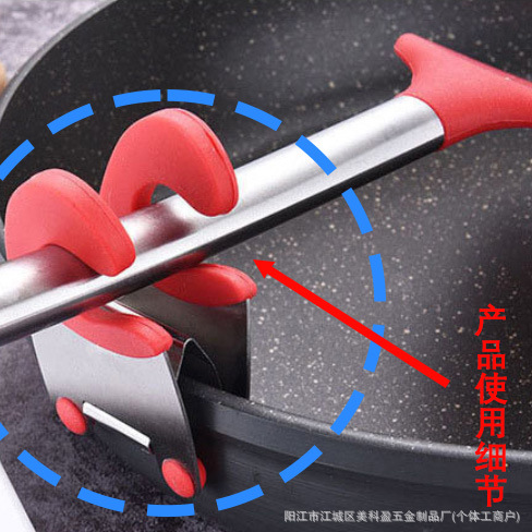 Stainless steel pot edge clip holder anti-scald bowl and dish clip dual-purpose hook design rubber clip household kitchen tool