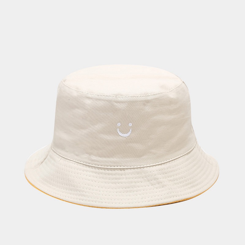 New Smiley Face Reversible Bucket Hat for Men and Women, Street Basin Cap, Travel Sun Hat, Couple Hat