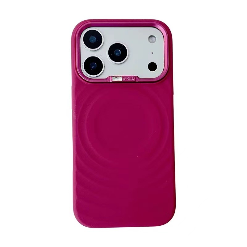 For iPhone 16 Diamond Lens Ripple Case Apple 16 Pro Max Built-in Magnetic Liquid Silicone Phone Case