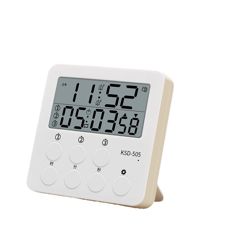 Multifunctional Timer Student Dedicated Timer Reusable Three Groups Timing Silent Snooze Alarm Clock Digital Display