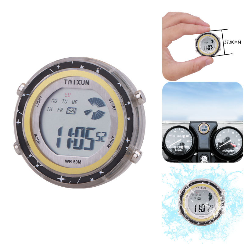 Car Clock Luminous Multifunctional Waterproof Portable Small Motorcycle Electric Vehicle Car Electronic Watch Small Decoration